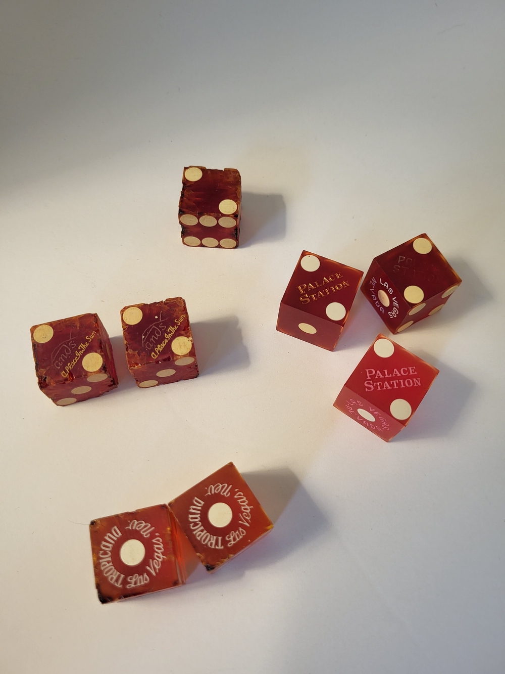 Vintage Las Vegas Red Casino Dice Lot/8